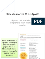 Clase día martes 31 de Agosto