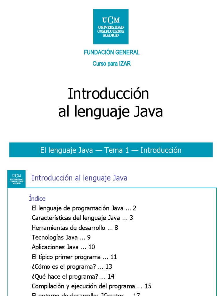 Tema 0 - 1 | PDF | Java (lenguaje de programación) | Lenguaje de ...