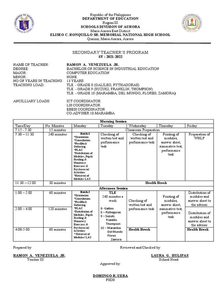 Teacher's Program Overview 2021-2022 | PDF | Learning