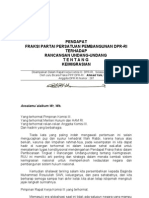 Pendapat Fraksi PPP Atas KEIMIGRASIAN Rapat Kerja Komisi III 27-4-10