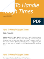 How To Handle Tough Times 8-22-2021