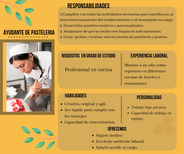 Reclutamiento de Ayudante de Cocina | PDF