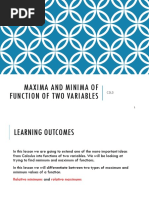 Maxima and Minima of Function of Two Variables