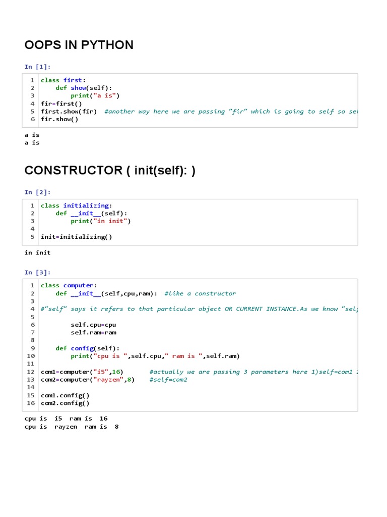 Oops in Python: First Show | PDF | Class (Computer Programming ...