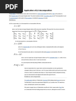 Application of LU Decomposition