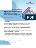 I. Latar Belakang: Mendorong Percepatan Penyusunan APBD 2021 Di Masa Pandemi Dan Transisi Regulasi