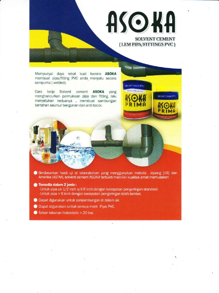 Lem Pipa PVC Asoka Anti Bocor | PDF