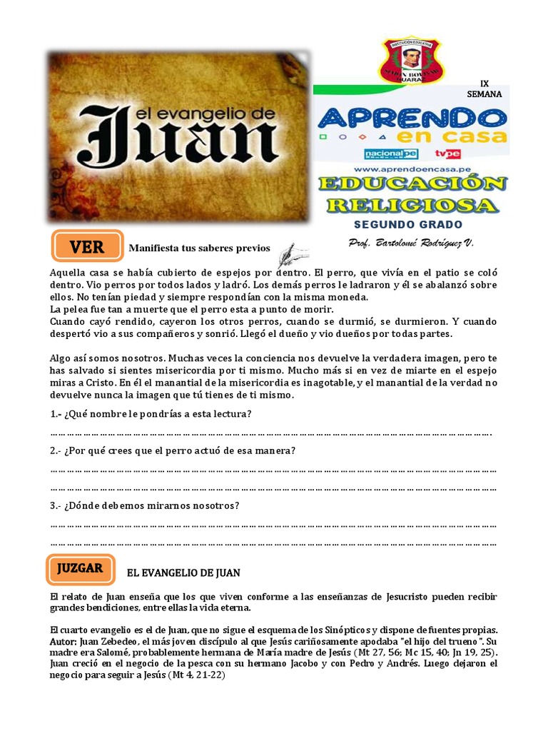 Reflexiones sobre el Evangelio de Juan | PDF | Jesús | Juan el apóstol