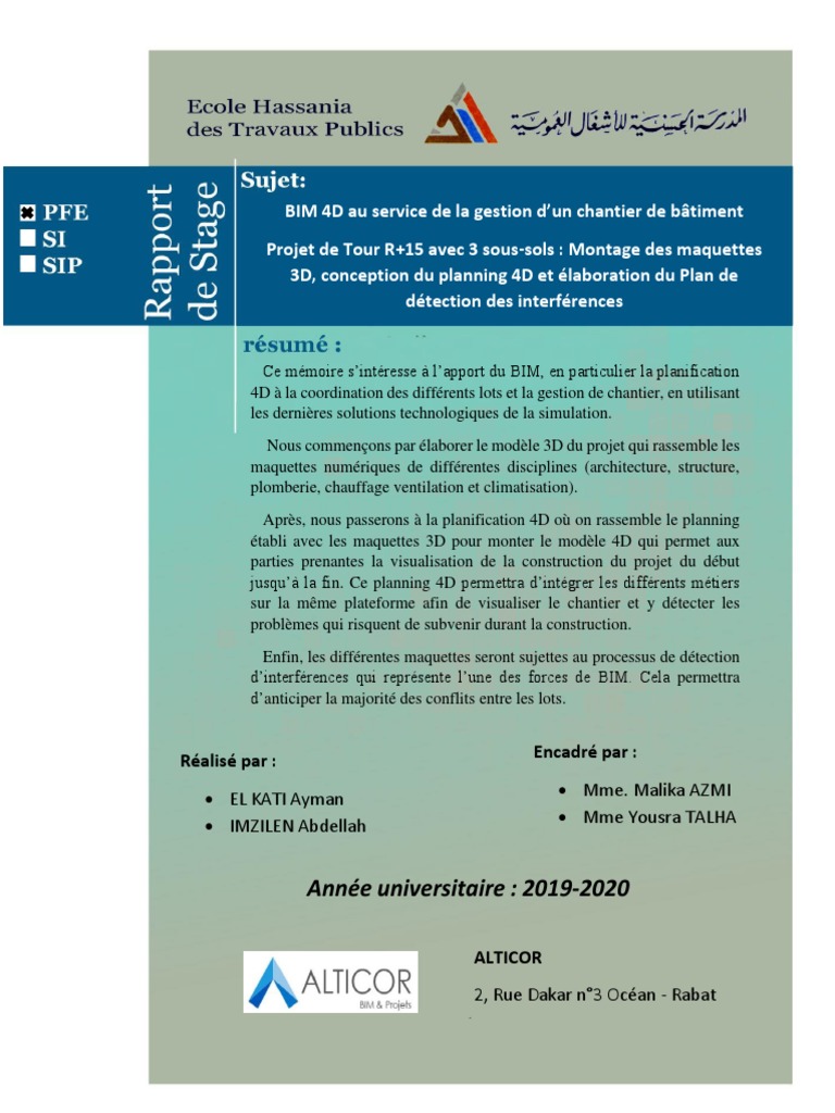 Rapport Final | PDF | Building information modeling | Secteurs de l ...