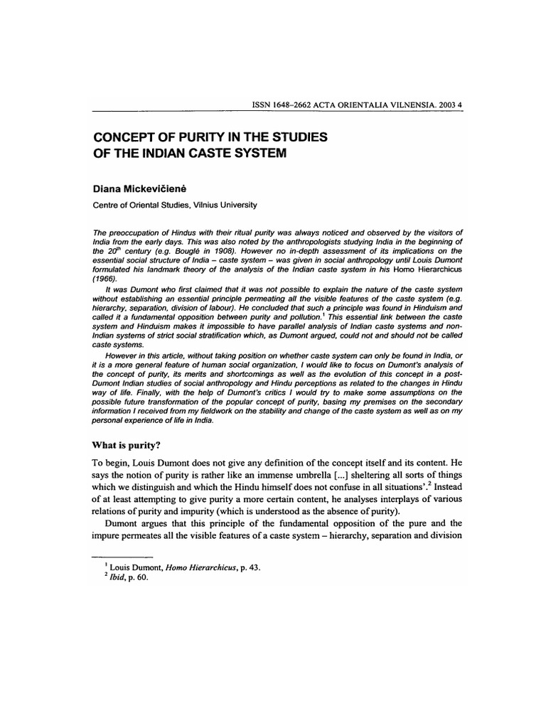 Intra-Caste Purity And Social Ostracization – DQUSC