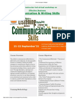 Communication & Writing Skills 21-22 August 2021