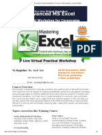 Advanced MS Excel 22-23 September 2021