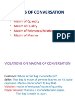Violations On Maxims of Conversation