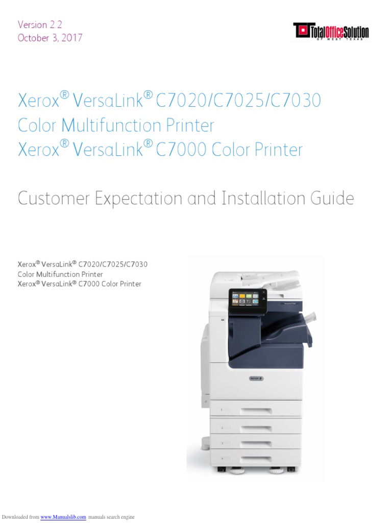Xerox Versalink C7020/C7025/C7030 Color Multifunction Printer