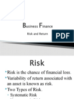 Usiness Inance: Risk and Return