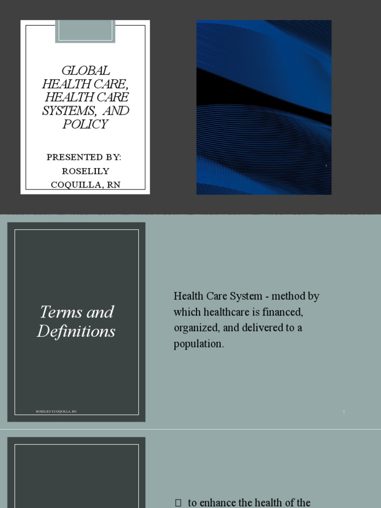 Global Health Care System PDF Healthcare Industry Social Insurance