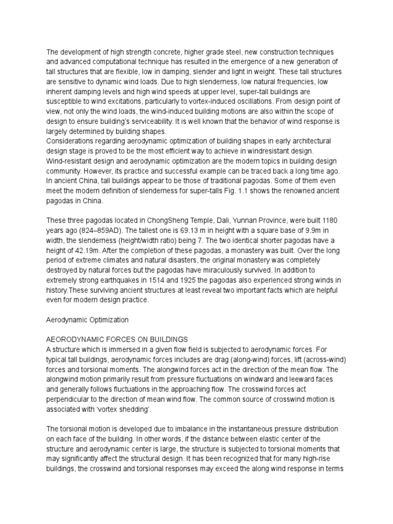 Aerodynamic Optimization in Tall Buildings | PDF | Wound | Aerodynamics