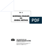 Secretarial Standard ON General Meetings: ICSI House, 22, Institutional Area, Lodi Road, New Delhi 110 003