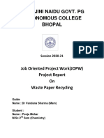 Waste Paper Recycling Project Report