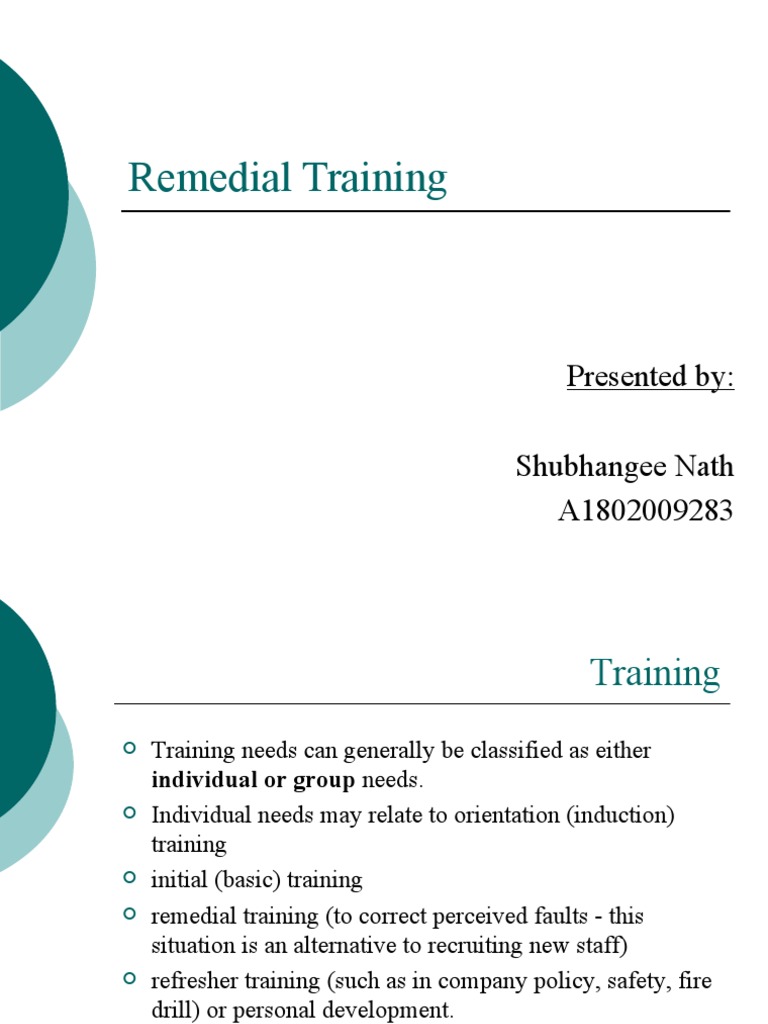 Remedial Training
