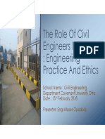 The Role of Civil Engineers in Society: Engineering Practice and Ethics