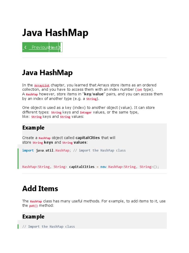 Java HashMap Guide - Store and Access Data Using Keys | PDF | Computing ...