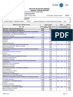 Releve de Notes Annuel: Annual Grade Report