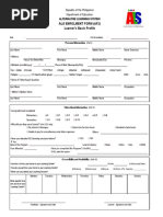 ALS Learner Masterlist (AF1 Form) | PDF | Learning