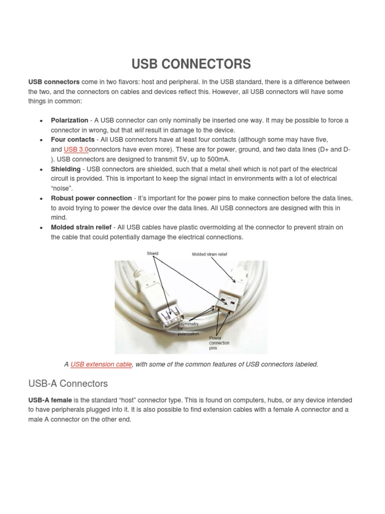 USB Connectors | PDF | Usb | Electrical Connector 