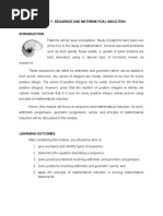 COLLEGE AND ADVANCE ALGEBRA Chapter 7 Sequence and Mathematical Induction