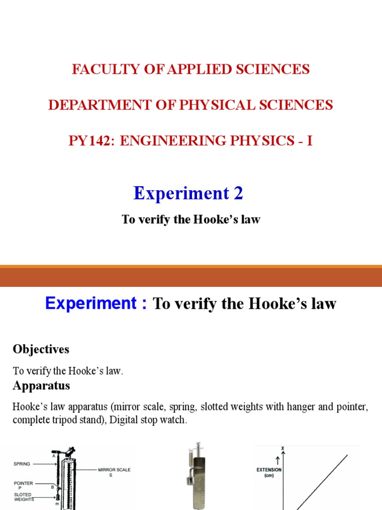 Hooke's Law Experiment Guide | PDF | Elasticity (Physics) | Force