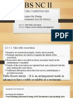 FBS NC II Core Competencies - Table Reservations