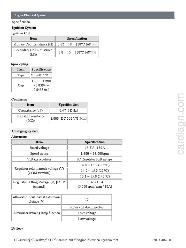 Engine Electrical System | PDF | Ignition System | Electrical Components