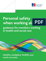 Personal Safety When Working Alone:: Guidance For Members Working in Health and Social Care