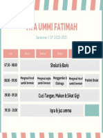 Jadwal Pelajaran TK Ummi Fatimah 2021:2022