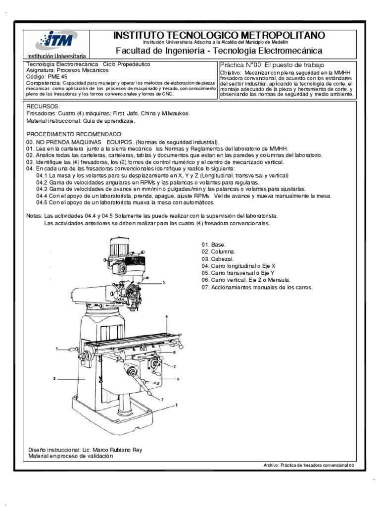Prácticas de fresadora convencional | Engranaje | Taladro