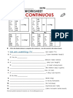 Present Continuous: Grammar Worksheet