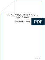 Wireless 54Mpbs USB 2.0 Adapter User's Manual: (For SOHO Users)