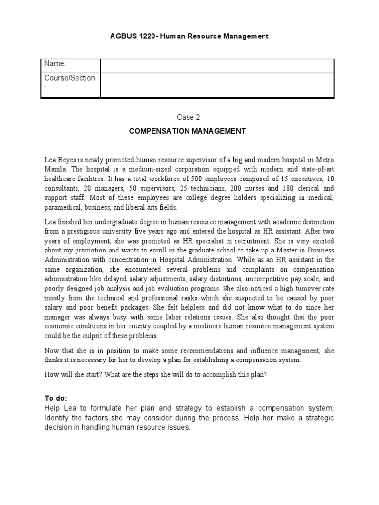 Compensation Strategy for HR Management | PDF | Human Resource ...