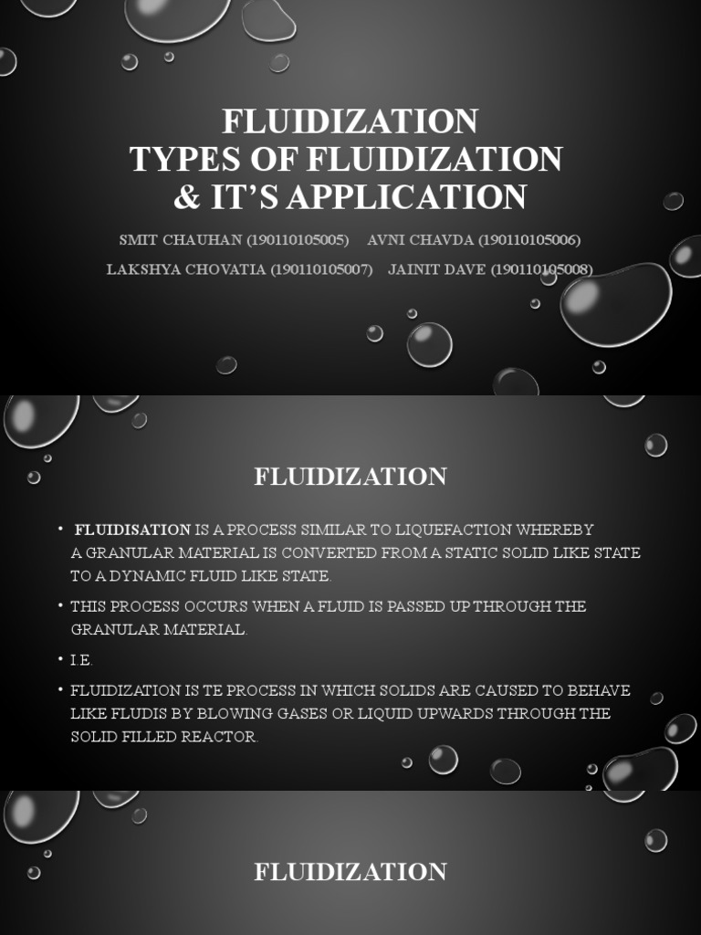 Fluidization Types of Fluidization & It'S Application PDF