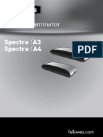 Manual Instrucciones Plastificadora Fellowes Spectra A4 5737801