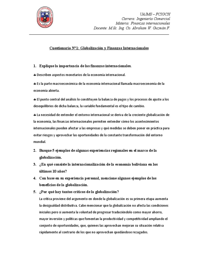 Finanzas Internacionales y Globalización | PDF | Tipo de cambio | Moneda