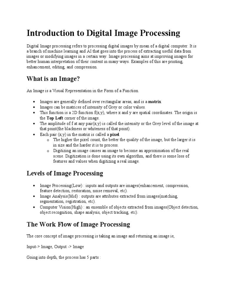 Introduction To Digital Image Processing | PDF | Digital Image | Image ...