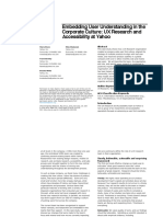 Embedding User Understanding in The Corporate Culture: UX Research and Accessibility at Yahoo