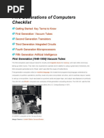 Five Generations of Computers Checklist