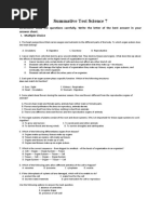 Summative Test Science 7