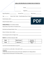 General Health Profiling Form For Students