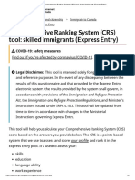 Comprehensive Ranking System (CRS) Tool - Skilled Immigrants (Express Entry)