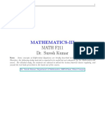 Mathematics-Iii: MATH F211 Dr. Suresh Kumar