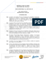 Acuerdo Ministerial MDT-2021-0135 Documentación para Ingreso y Salida Sector Público